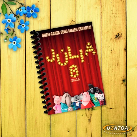 Lembrancinha Sing Caderninho Personalizado