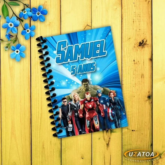 Lembrancinha Vingadores Caderninho Personalizado