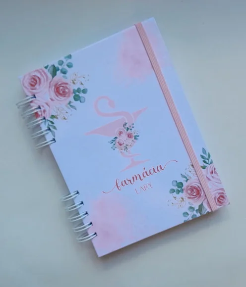 Caderno A5 Pautado 100 Folhas Personalizado - Escolha Capa