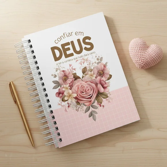 Caderno A5 Pautado com ou sem Versículos - 100 Folhas