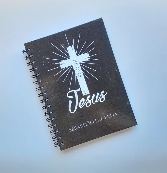 Caderno A5 Pautado Capa Cristã - 100 Folhas