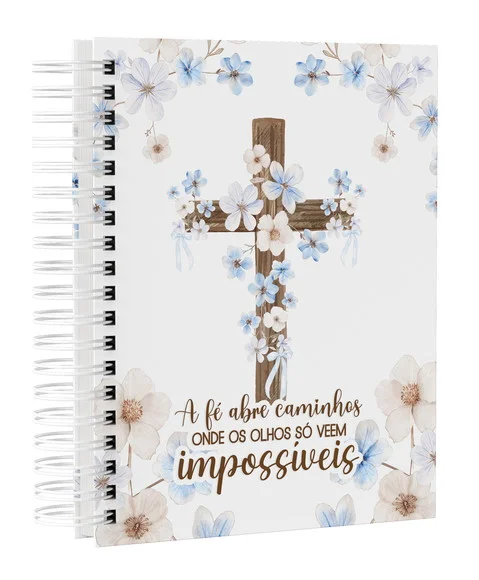 Caderno A5 Pautado Capa Cristã - 100 Folhas