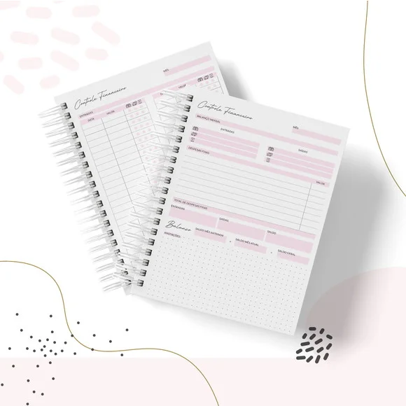 Caderno de Fluxo de Caixa Mensal (entradas e Saídas)