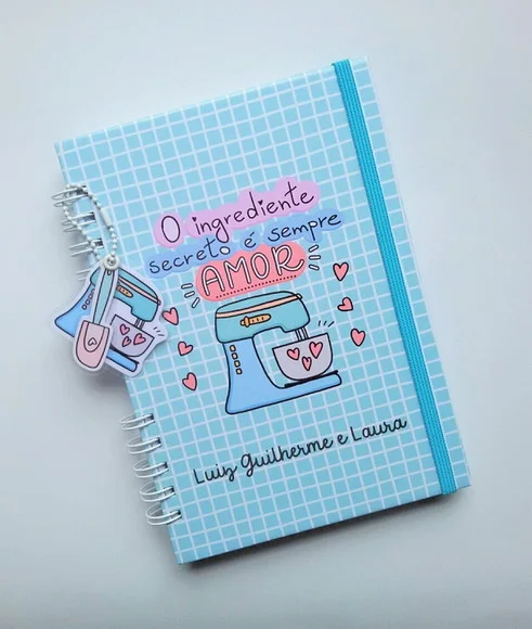 Caderno de Receitas A5 Personalizado + Acessórios