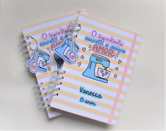 Caderno de Receitas A5 Personalizado + Acessórios