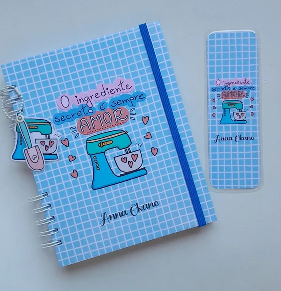 Caderno de Receitas Personaliz + Divisórias + Acessórios