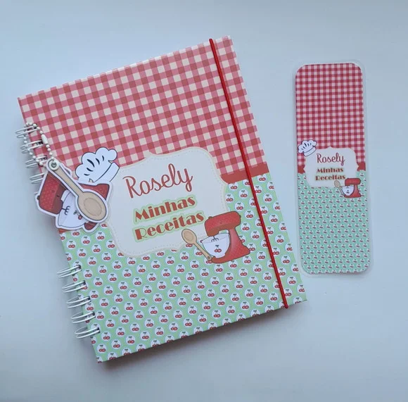 Caderno de Receitas Personaliz + Divisórias + Acessórios