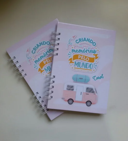 Caderno/diário de Viagens Mod 01 -(registro para 50 Viagens)