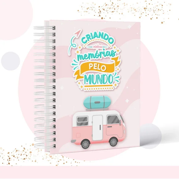 Caderno/diário de Viagens Mod 01 -(registro para 50 Viagens)