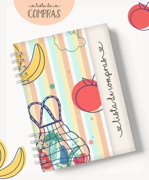 Caderno Lista de Compras Personalizado Capa Dura A5