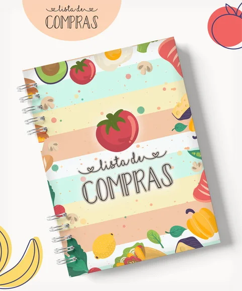 Caderno Lista de Compras Personalizado Capa Dura A5