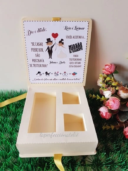 Caixa convite padrinho casamento