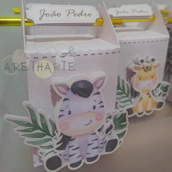 Caixa Cubo Luxo Safari 3d