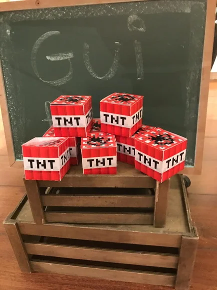 Caixa Cubo Minecraft - Tnt - Kit com 20 Caixas 8x8cm