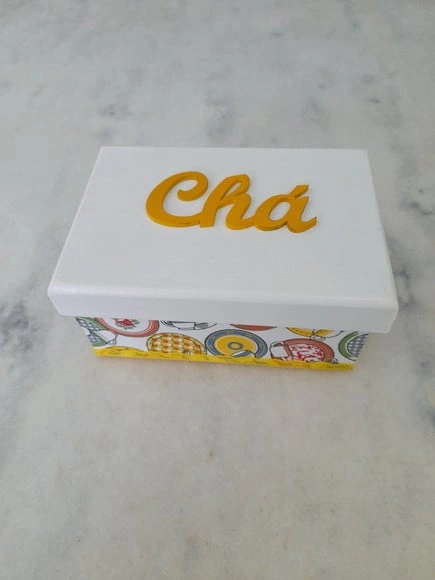 Caixa em mdf para Costura c/ Duas Divisórias Decoradas
