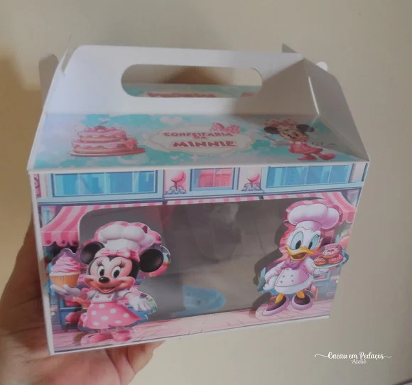 Caixa Maleta Confeiteiro Páscoa Confeitaria Minnie Margarida