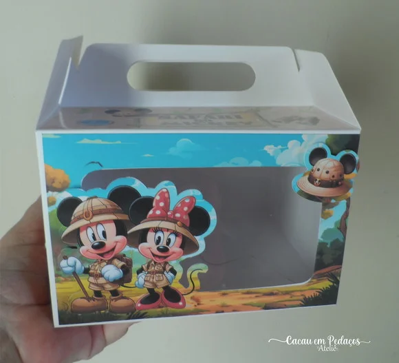 Caixa Maleta Confeiteiro Páscoa Safári do Mickey