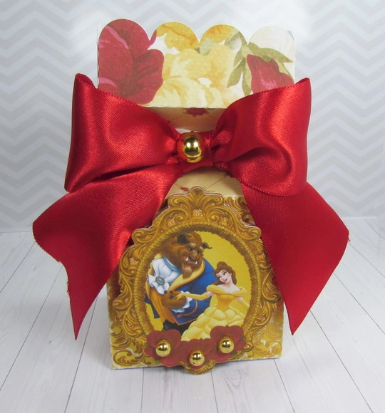 Caixa Meia Bala Luxo a Bela e a Fera Personalizada