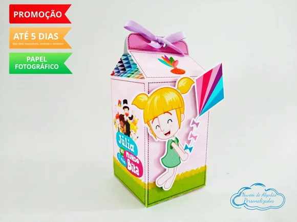 Caixa milk 3d Mundo Bita menina