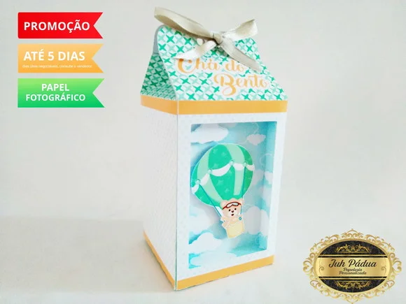 Caixa Milk com visor e aplique Ursinho Baleiro