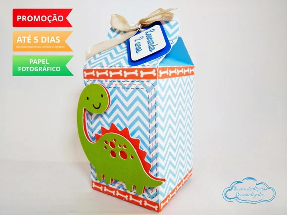 Caixa milk Dinossauro 3d