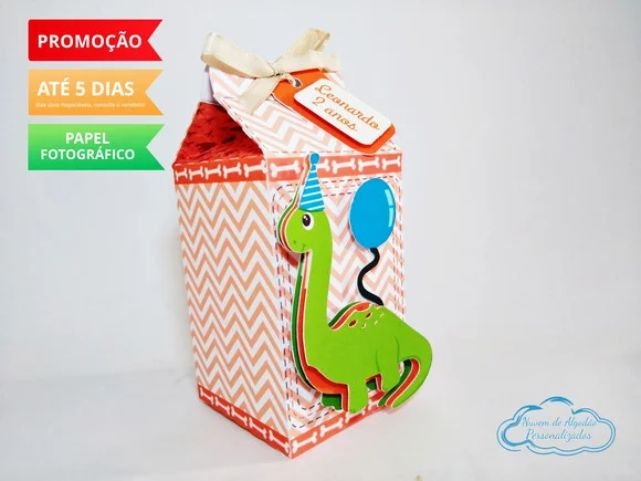 Caixa milk Dinossauro 3d