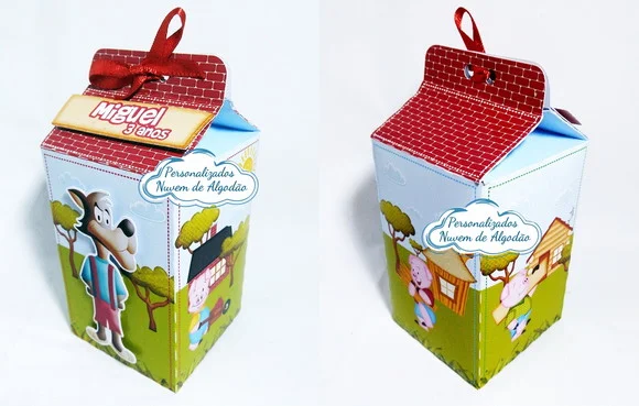 Caixa Milk Os 3 porquinhos