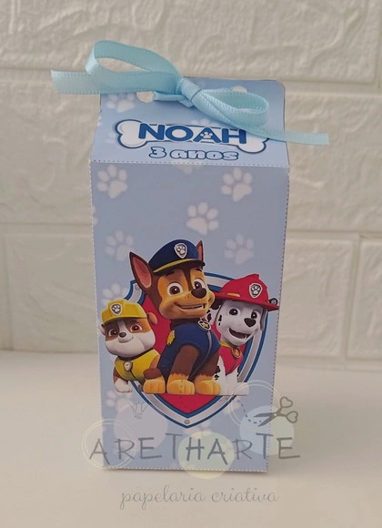 Caixa Milk Personalizada Patrulha Canina Azul