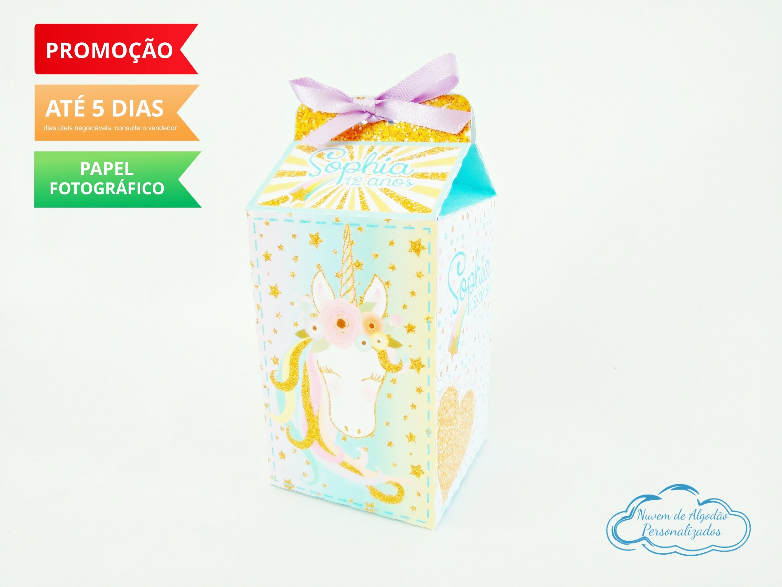 Caixa Milk Unicornio Dourado Em Minha Venda Shopping