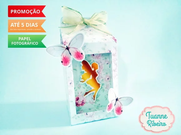 Caixa Milk Vazada com aplique - Jardim Secreto das Fadas