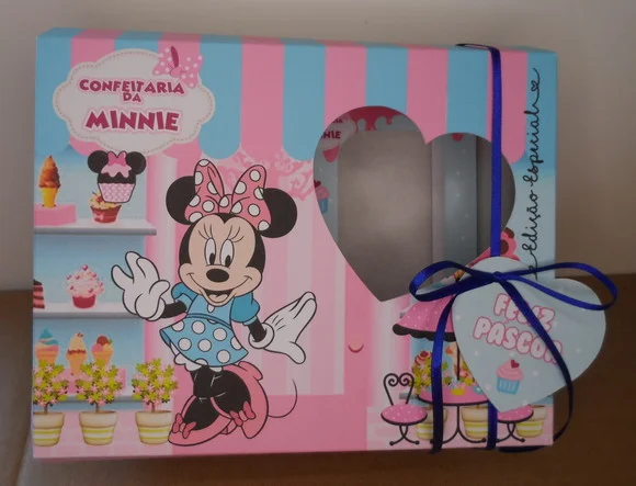 Caixa Mini Confeiteiro Confeitaria da Minnie Páscoa com Tag