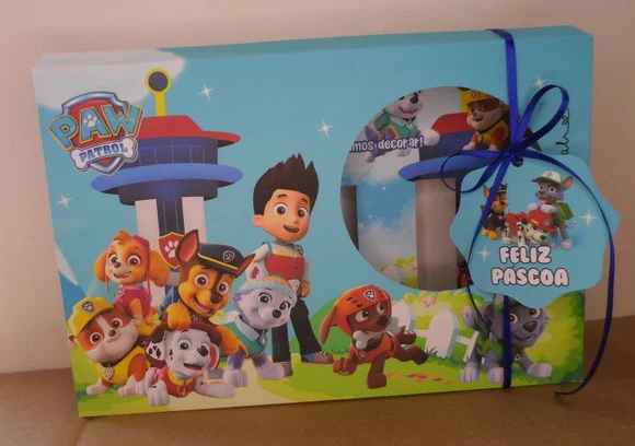 Caixa Mini Confeiteiro Patrulha Canina Páscoa com Tag