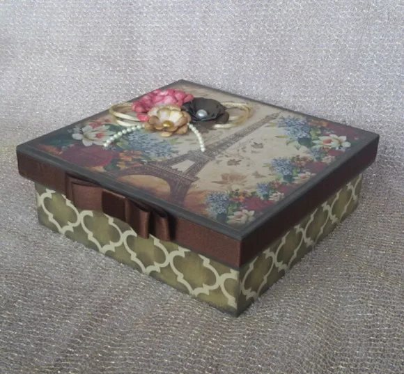 Caixa Multiuso Decorada com Scrap Decor Paris