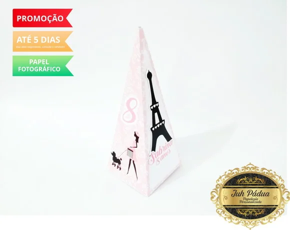 Caixa pirâmide 3D Torre Eiffel