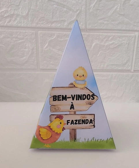 Caixa Pirâmide Personalizada Fazendinha