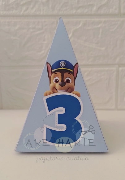 Caixa Pirâmide Personalizada Patrulha Canina Azul