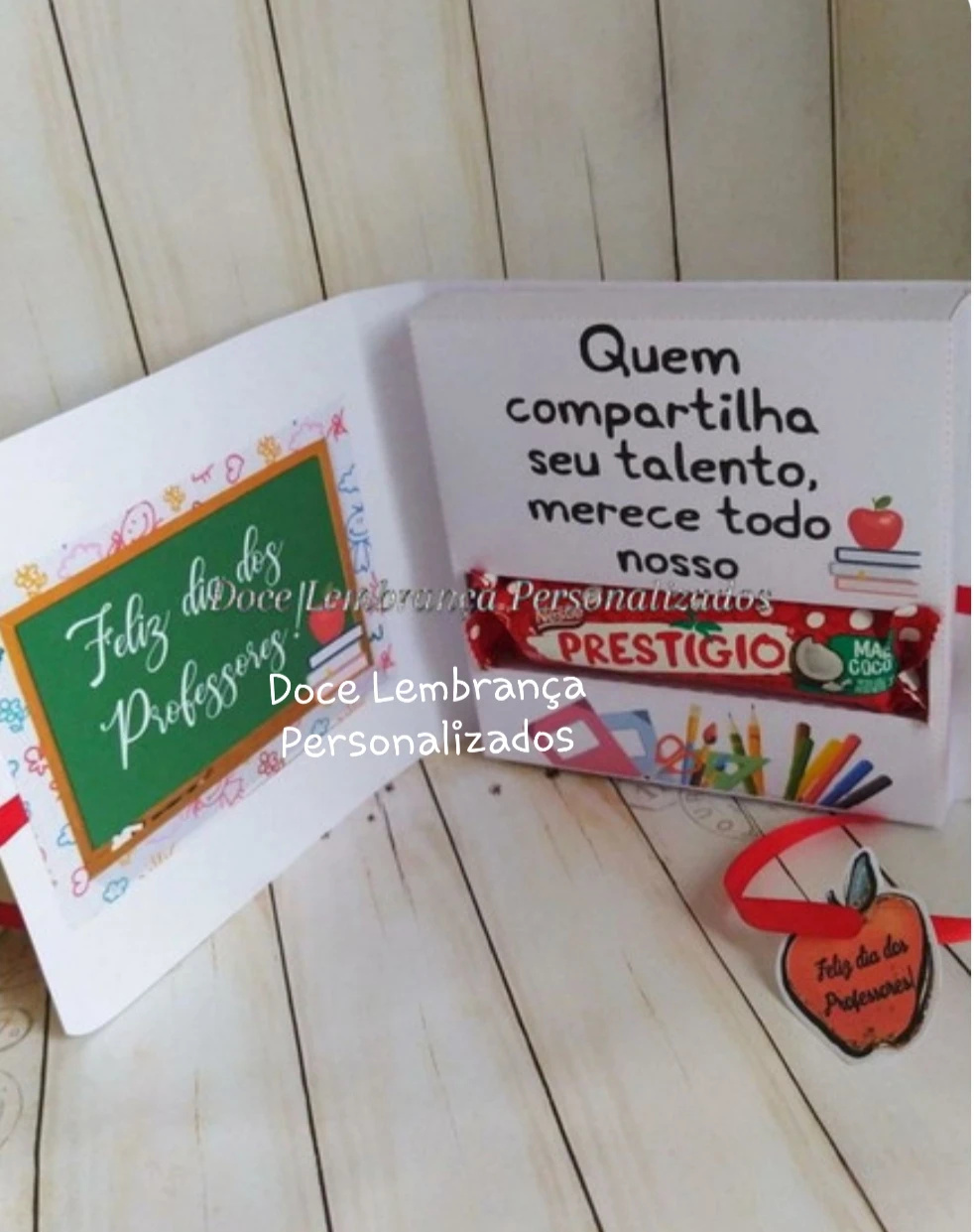 Caixa Prestígio Dia Dos Professores com nome lembrancinha