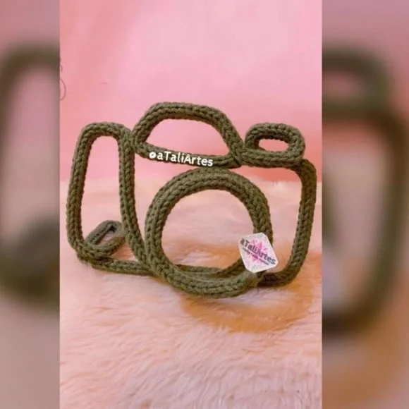 Câmera Fotográfica personalizada e Decorativa 3d Em Tricotin