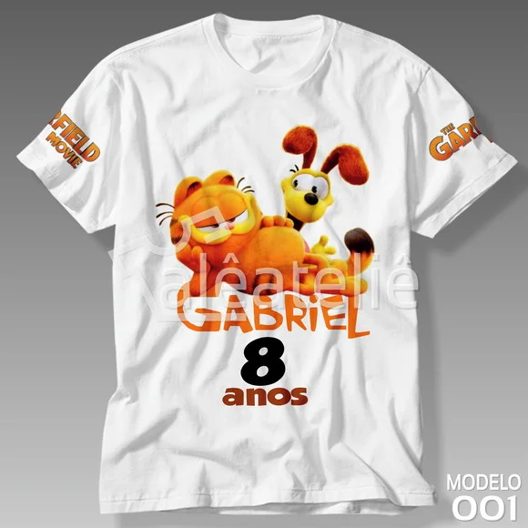 Camisa Garfield Festa Filme Personalizada
