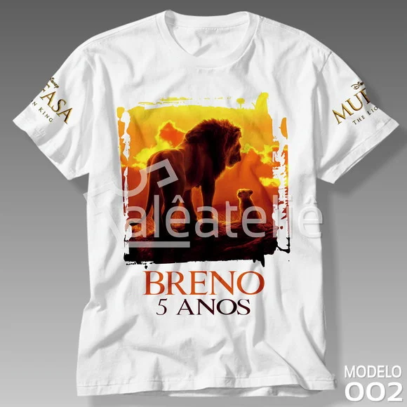 Camisa Mufasa Festa Filme Personalizada