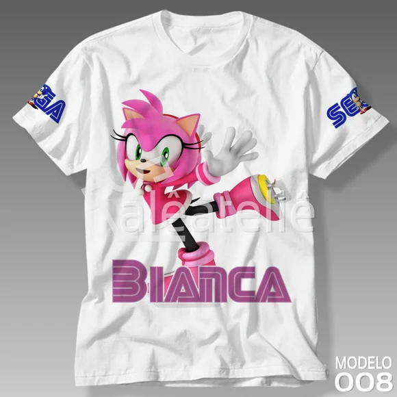 Camiseta Amy Sonic Infantil Adulto Personalizada