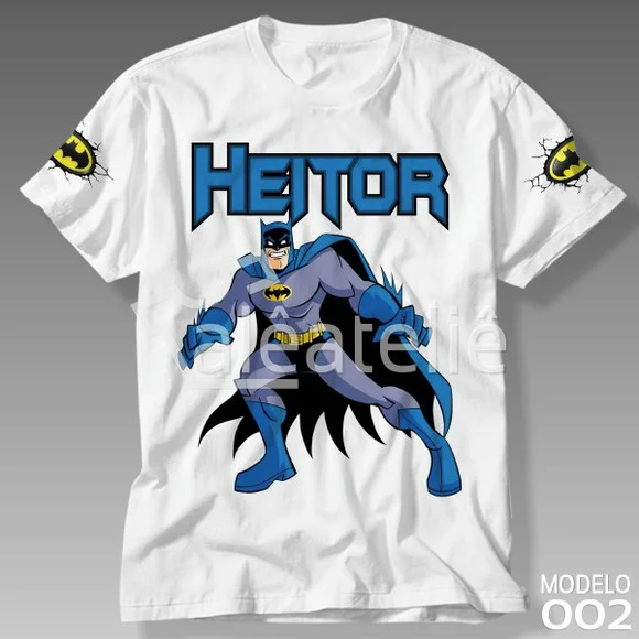Camiseta Batman Desenho Festa Infantil Adulto Personalizada