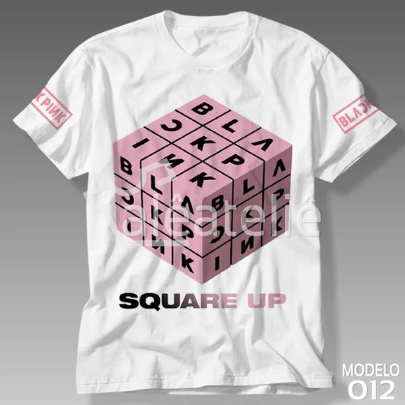 Camiseta Black Pink Square Up Infantil Adulto Personalizada