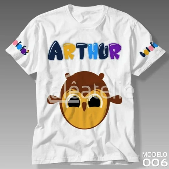 Camiseta Bolofofos Pipi Corujinha Infantil Adulto Unissex
