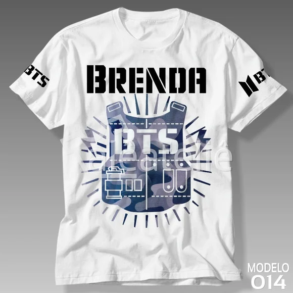 Camiseta Bts Kpop Bangtan Boys Bias Logo Army com Nome