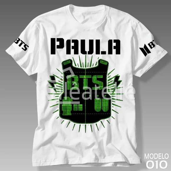 Camiseta Bts Kpop Bangtan Boys Bias Logo Army com Nome