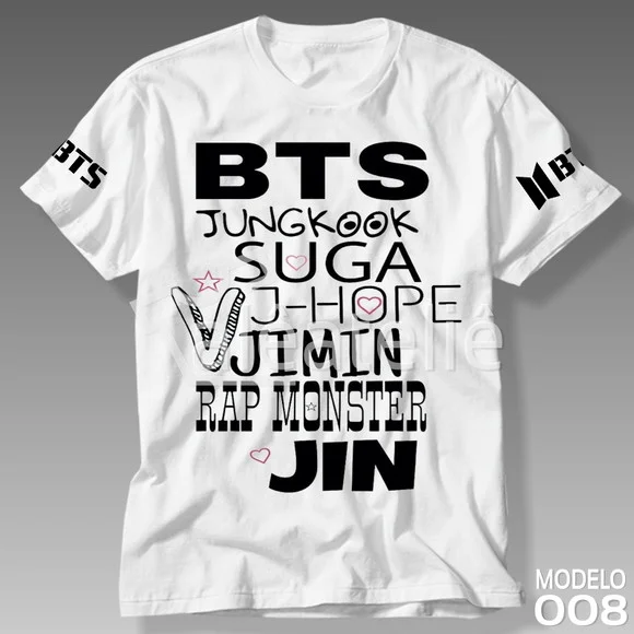 Camiseta Bts Kpop Bangtan Boys Bias Logo Army Personalizada