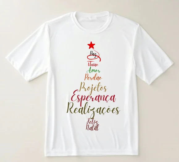 Camiseta com Mensagem de Feliz Natal
