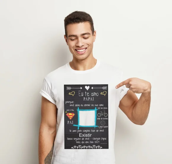 Camiseta Dia Dos Pais Personalizada Com Foto
