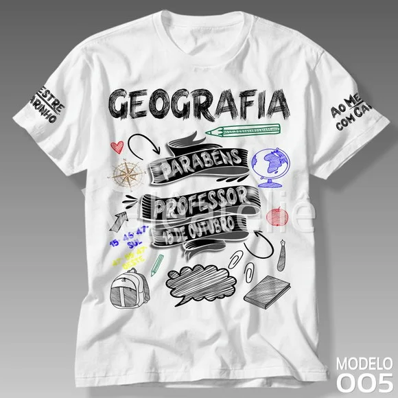Camiseta Dia dos Professores Geografia Personalizada